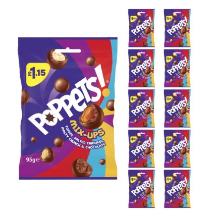 Poppets Mix-Ups Toffee, Salted Caramel, Malty Crunch & Chocolate 95g x 10