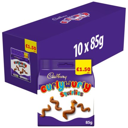 Cadbury Curly Wurly Squirlies Chocolate Bag 85g x 10