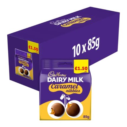 Cadbury Dairy Milk Caramel Nibbles Chocolate Bag 85g x 10