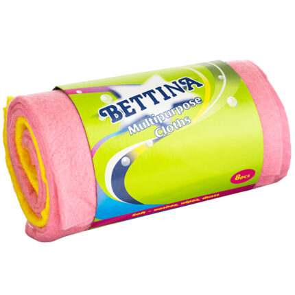 BETTINA MULTI PURPOSE CLOTHS ASSORTED 8PC