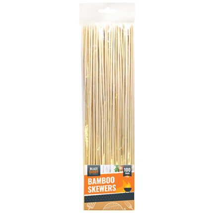 BLAZE BUDDY BBQ BAMBOO KEBAB SKEWERS 100 PACK