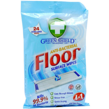 GREENSHIELD ANTI-BACTERIAL 4-IN-1 FLOOR WIPES 24 SHEETS