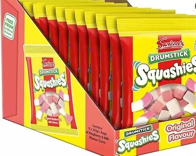 Swizzels Squashies Drumstick Original Raspberry & Milk Flavour 120g x 12